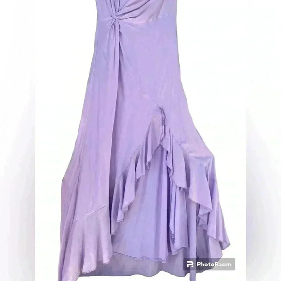 SHEIN Belle One Shoulder Twist Asymmetric Ruffle Hem Dress purple size M - Picture 8 of 12